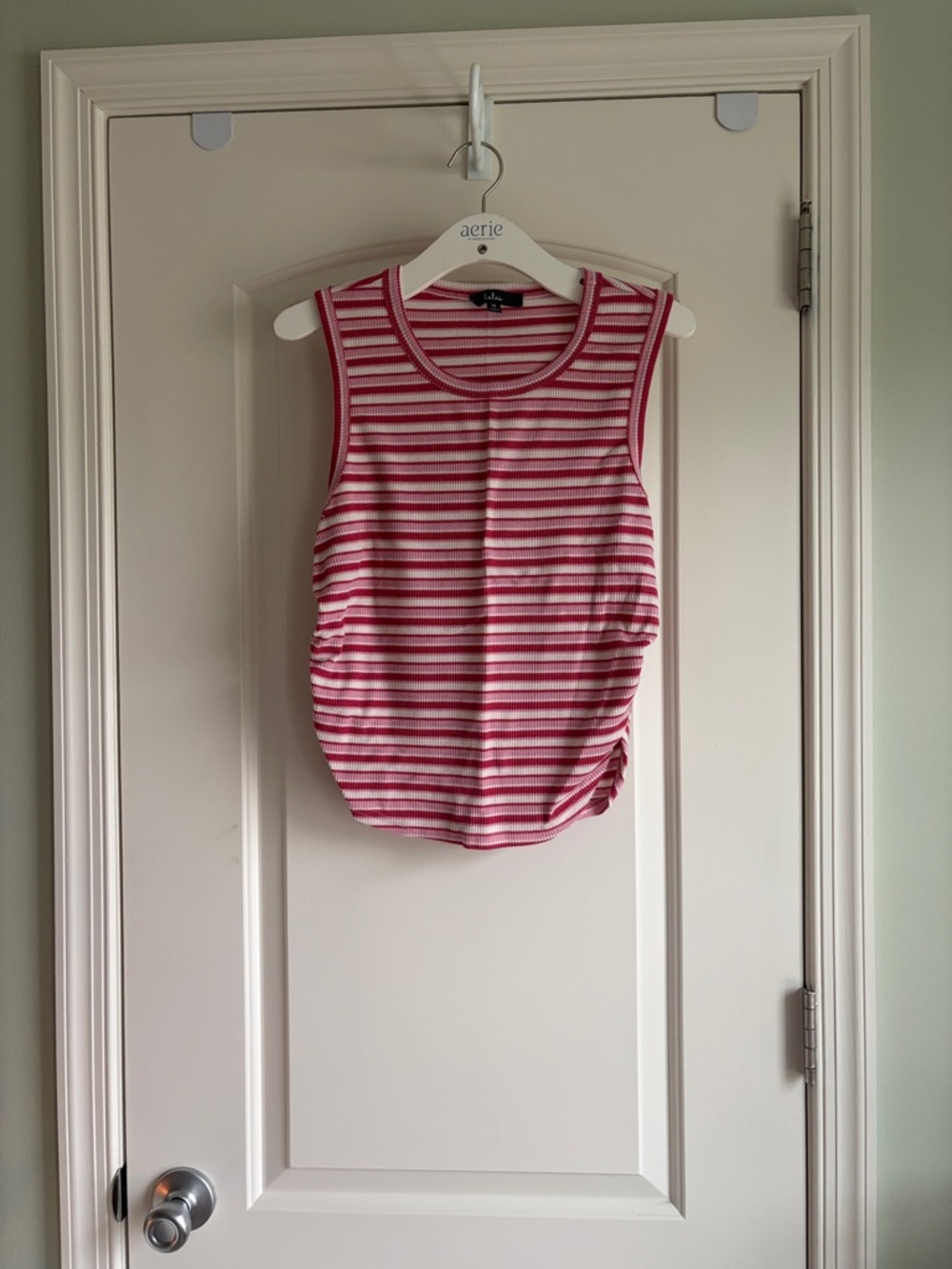 Lulu's Pink and White Striped Ribbed Tank